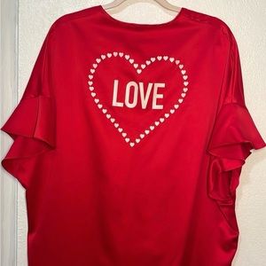 Victoria’s Secret red satin Love Robe one size  Like New